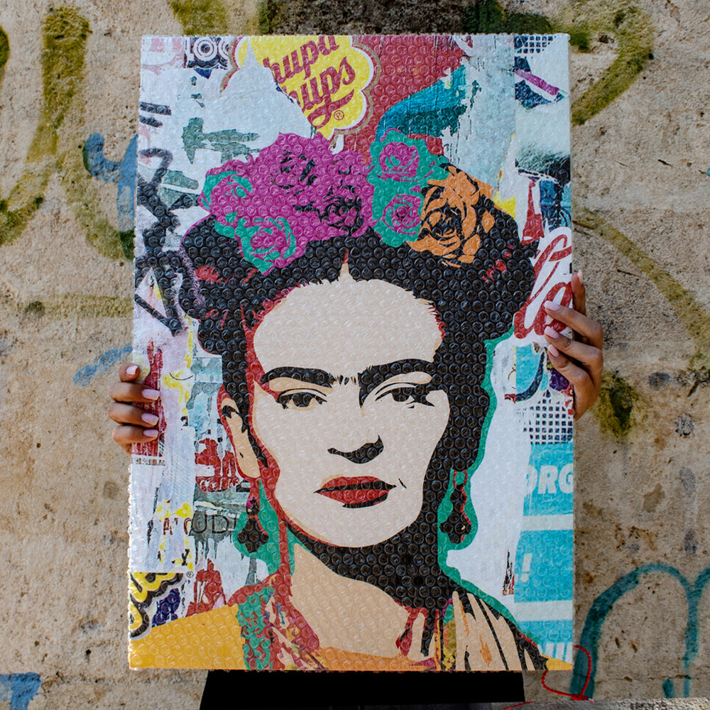 Dipinto con pluriball "Frida"