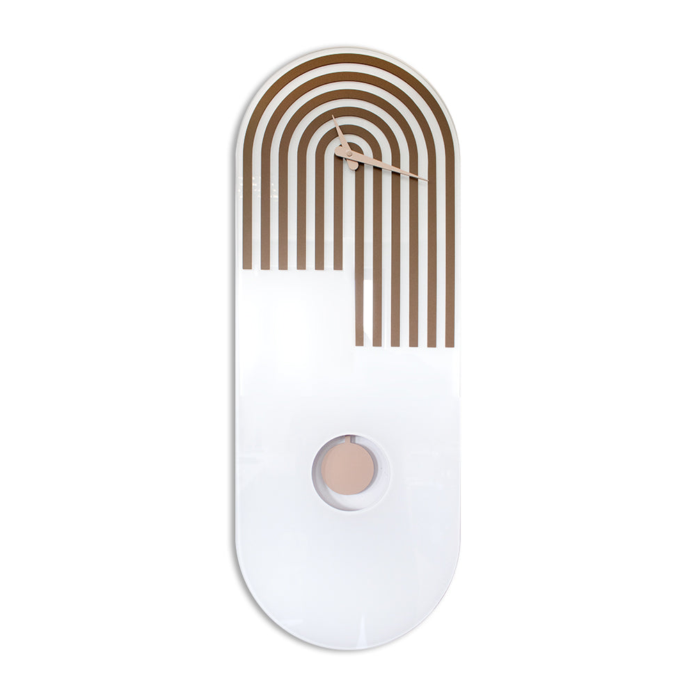 Orologio a Pendolo di Design “KYOTO” in Vetro Laccato Bianco